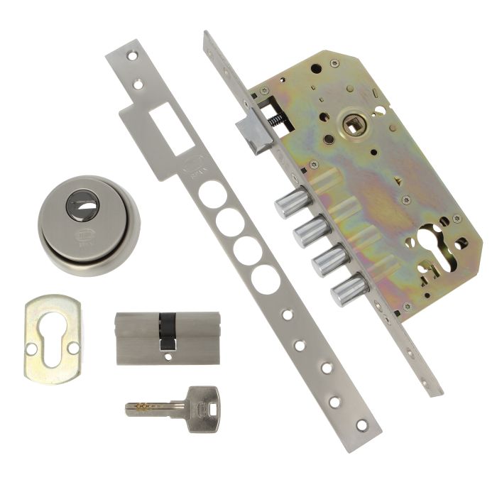 CERRADURA 100-50/85 ACERO CROMO MATE