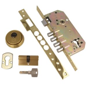 CERRADURA 100-50/85 ACERO LATONADO