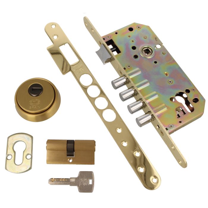 CERRADURA 101-50/85 ACERO LATONADO