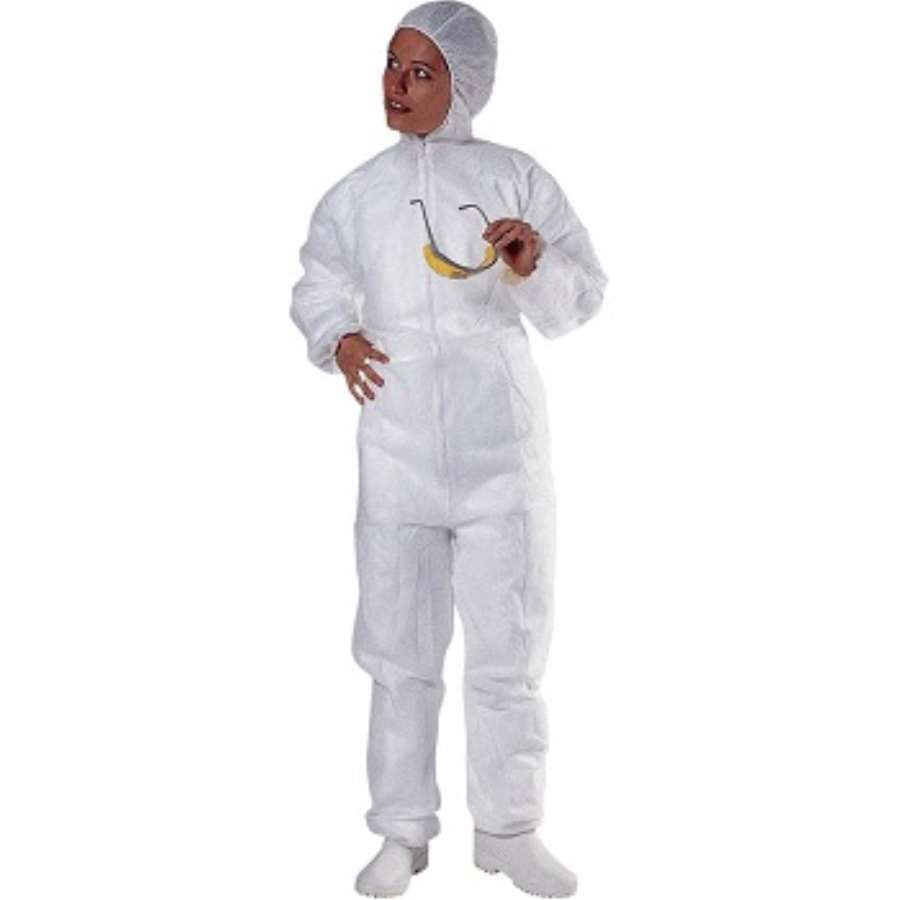 BUZO POLIPROPILENO BLANCO CON CAPUCHA TALLA XXL