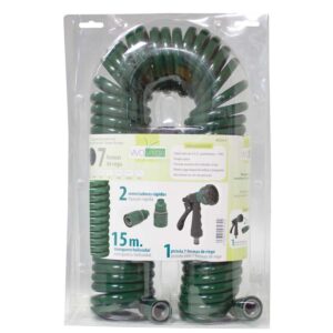 MANGUERA HELICOIDAL15 MTS EVA CON PISTOLA 8 FORMAS