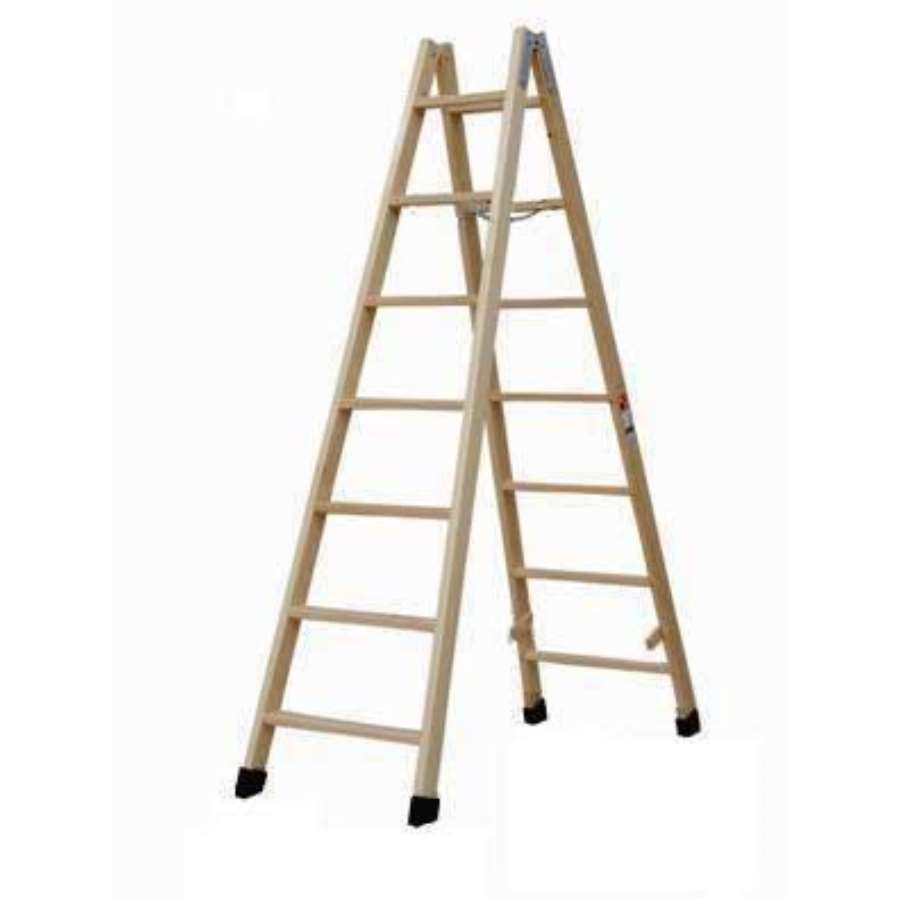 ESCALERA TIJERA DE MADERA 7 PELDAÑOS