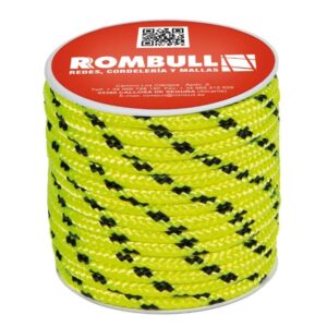 CUERDA POLIESTER FLUORESCENTE AMARILLA/NEGRA 8mm 15M (1u)