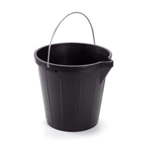 CUBO DE AGUA CONSTRUCCION NEGRO 12L CON PICO